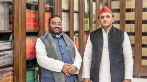 Swami Prasad Maurya and Akhilesh Yadav