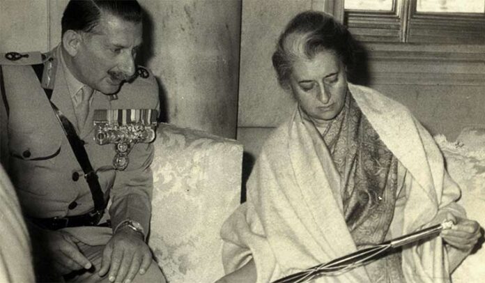 Manekshaw with PM Indira Gandhi